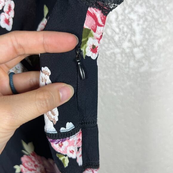 Vintage American Angel Midi Dress Women M Petite Floral Babydoll Lace Whimsigoth - Picture 4 of 7